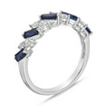 thumbnail image 2 of Brilliance Fine Jewelry 925 Sterling Silver Created Sapphire and White Cubic Zirconia CZ Band Ring, 2 of 2