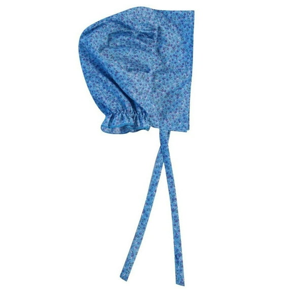 Girls Classic Calico Pioneer Bonnet - 4-8 Years - Blue