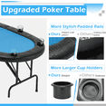 thumbnail image 6 of Homhum Oval Poker Table Foldable, 8 Players Folding Gaming Table, Texas Holdem Table w/Portable Oxford Bag, No Assembly Required, Blue, 6 of 8