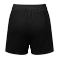 thumbnail image 4 of vigerkar Linen Shorts for Women 2025 Trendy Summer Casual Drawstring Elastic Waist Lightweight Beach Vacation Loose Comfy Shorts Black, M, 4 of 5