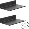 thumbnail image 1 of Metal Wall Shelves, 2 Pieces 20cm Black Floating Shelf, Wall Mounted Shower Shelf, Wall Mounted Rect, 1 of 5