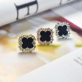 thumbnail image 2 of Pendientes de trébol clásicos, bonitos pendientes de moda sencillos con diamantes de imitación, joyería femenina con temperamento de celebridades en línea, 2 of 5
