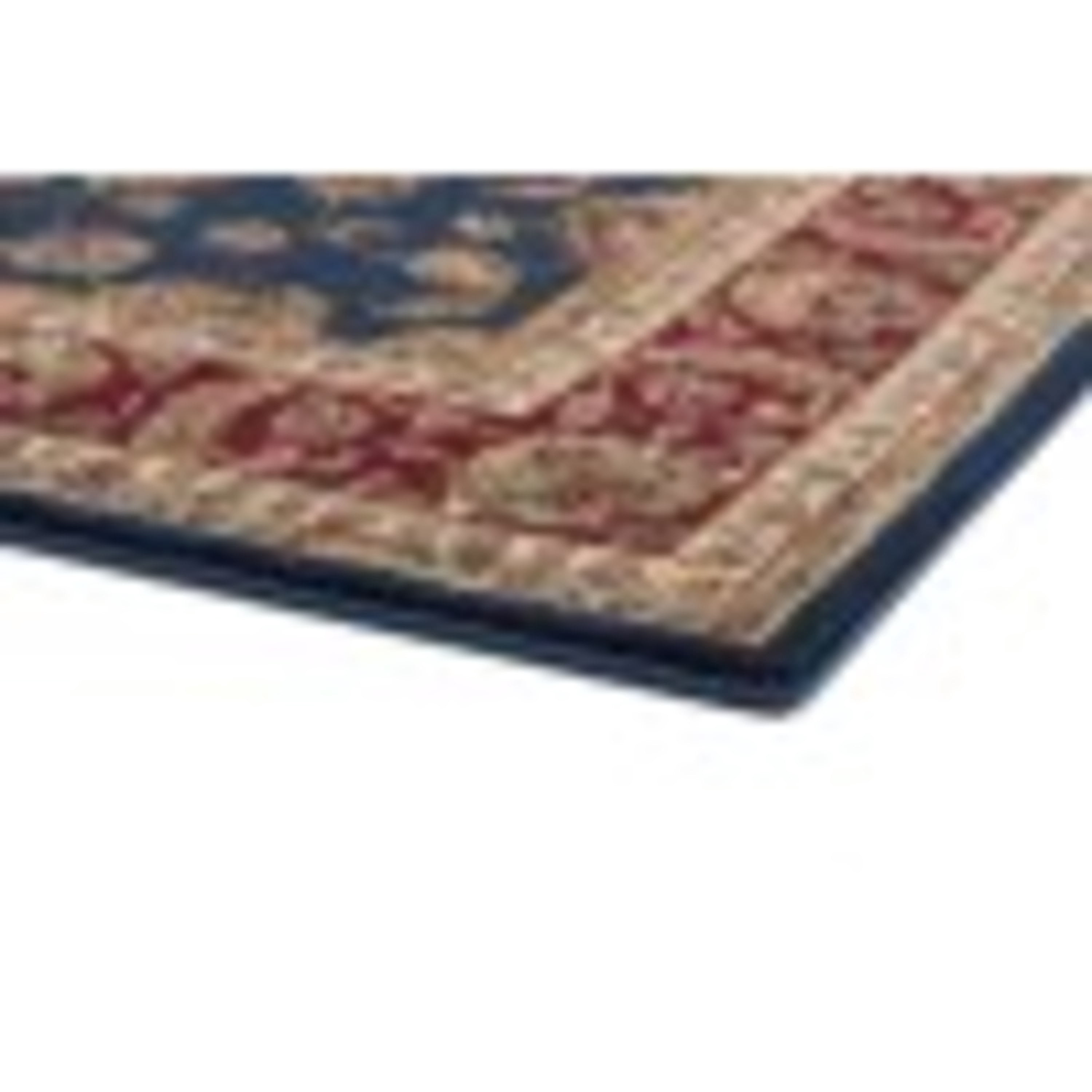 Sensation Transitional 5' x 7' Navy and Beige Polypropylene Indoor Area Rug