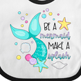 thumbnail image 4 of Inktastic Be a Mermaid Make a Splash Blue Mermaid Tail Boys or Girls Baby Bib, 4 of 4