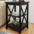 thumbnail image 3 of Lavish Home Set of 2 End Tables or Nightstands with Storage Shelves, Black, 3 of 7