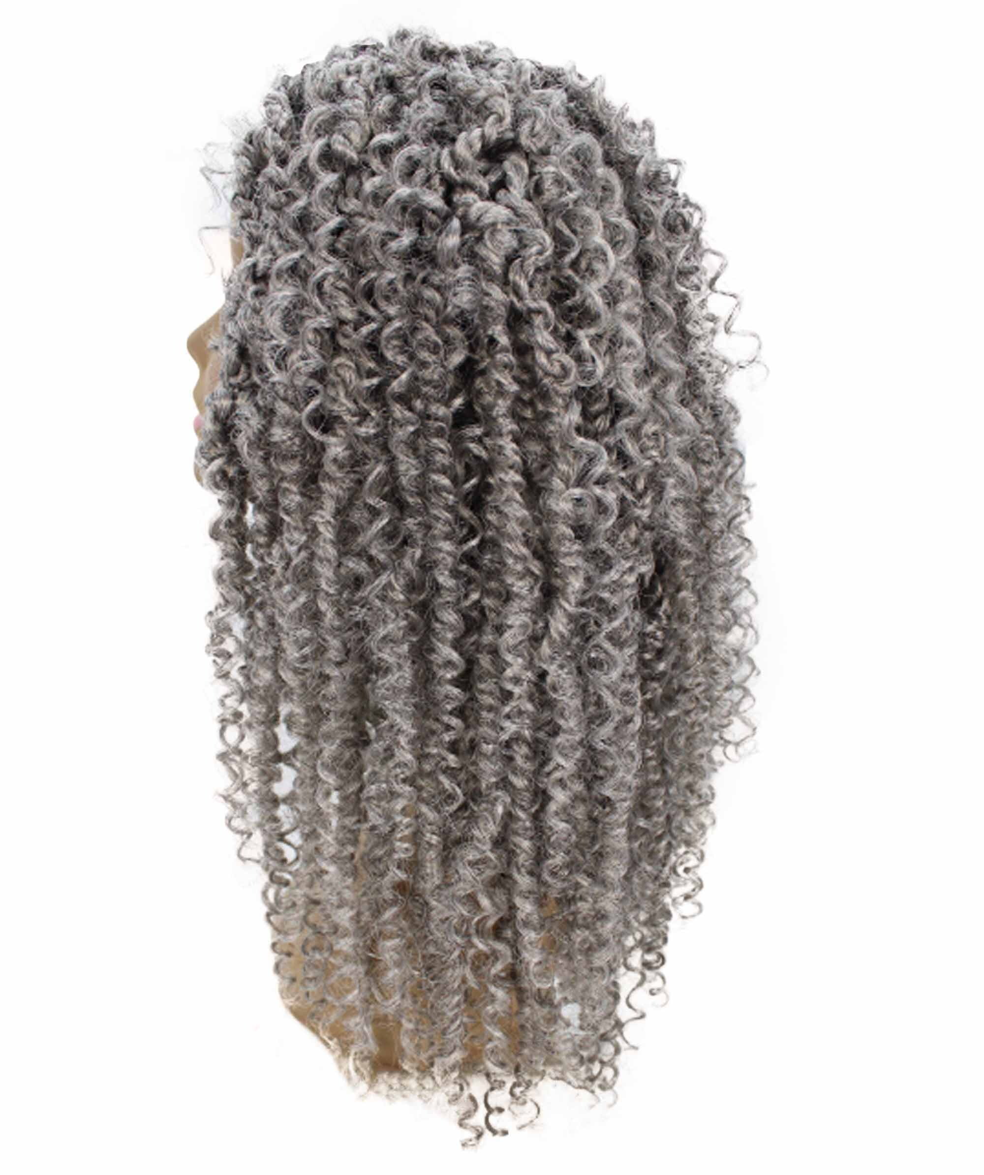 LUXLUXE Curly, Long, Lace Front Wig, Gray, 1 Count For Women Adult