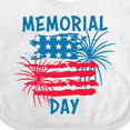 thumbnail image 4 of Inktastic Memorial Day Distressed American Flag with Fireworks Boys or Girls Baby Bib, 4 of 4