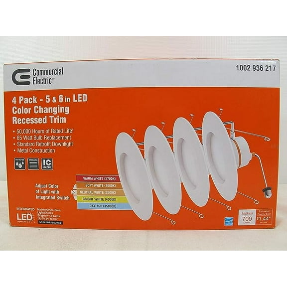 Commercial Electric LED Color Changing Recessed Trim (4 Count)
