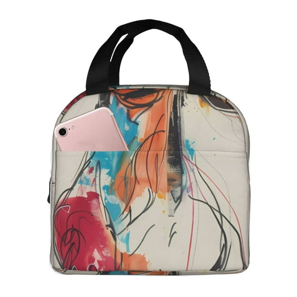 Easygdp Colorful Dachshund Art Bolsa Térmica Premium - Tela Oxford Impermeable, Gran Capacidad, Bolsillo Frontal, Unisex para Trabajo, Escuela, Actividades al Aire Libre y Picnics