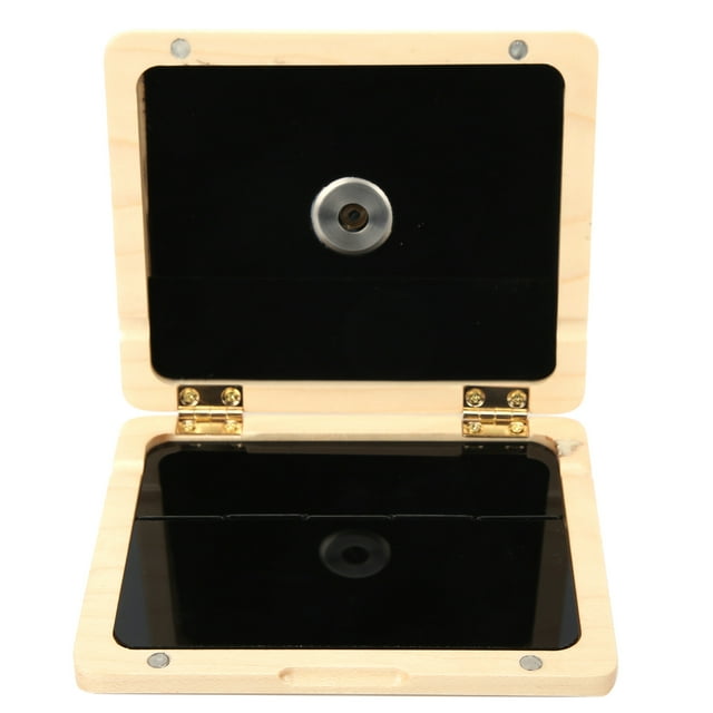 Reed Box, Magnet Switch Wooden Clarinet Box Square Convenient Saxophone Accessories With Hygrometer For Organization For Saxophone Clarinet Reed Log Color,Amber Color