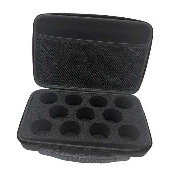 Bolsa protectora especial yo con 11 ranuras, a prueba de golpes, portátil, multiusos, con asa y organizador de doble cremallera negro