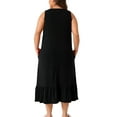 thumbnail image 3 of Agnes Orinda Women's Plus Size Nightgown Sleeveless Wide Strap Pleated Nightdress Chemise Sleepwear 4X Black, 3 of 6