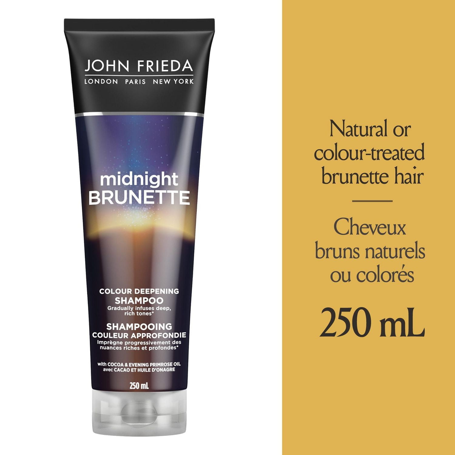 John Frieda Midnight Brunette Colour Deepening Shampoo, for Soft Rich Hair, 250 mL
