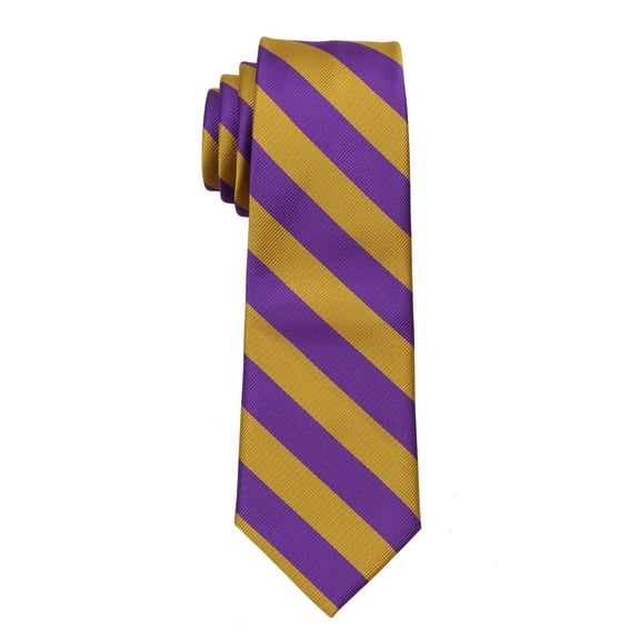 Boy's College Striped Necktie - Purple Gold