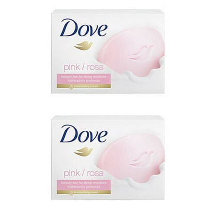 2 Bars Dove Beauty Cream Bar Moisturizing Soap Pink 135G/ 4.75 oz.