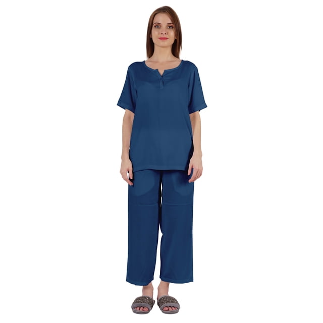 Inkmeso Ensemble de Pyjama à Manches Courtes pour Femmes T-Shirt Henley & Ensemble de Pyjama