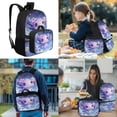 thumbnail image 2 of Yspwyqan Galaxy Purple Axolotl Backpack Set with Lunch Box Pencil Case Water Bottle Bag, 4Pcs Double Zipper Lightweight Girls Backpack Set Fits 14" Laptop for School Travel, 2 of 7