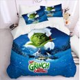 thumbnail image 1 of 3D Bedding Kit Christmas Green Hair Monster Grinch Quilt Cover Series Digital Printing Cartoon Pillowcase Three-piece Set, 1 of 5