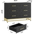 thumbnail image 3 of Twister.CK 6 Drawers Double Dresser for Bedroom, Chest of Drawers for Living Room Hallway Entryway, Black, 3 of 7