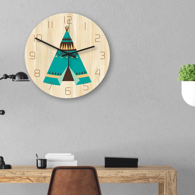 Xihbxyly Almacén de Liquidación Reloj Decorativo para Sala de Estar, Acrílico, Lindo, Indio, con Animales.