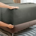 thumbnail image 4 of ROYALE LINENS 3 Piece Twin Sheets Set - Soft Brushed 1800 Microfiber Bedding - 1 Fitted, 1 Flat Sheet, 1 Pillow case - Wrinkle Free & Fade Resistant - Hotel Luxury Bed Sheets (Stripe Grey, Twin), 4 of 10