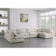 thumbnail image 2 of Maklaine Contemporary Cream Velvet Standard Modular Sectional Sofa, 2 of 3