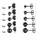 thumbnail image 3 of Laklulu Pendientes esféricos Pendientes de acero quirúrgico Juego de pendientes de cuentas redondas Tamaño: 3 mm, 4 mm, 5 mm, 6 mm, 7 mm, un total de 5 pares Adecuado para hombres y mujeres, 3 of 5