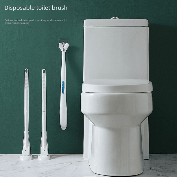 Cepillo de baño desechable, sin ángulo muerto, mango largo, cabezal de repuesto para cepillo de limpieza de inodoro doméstico, sin perforaciones