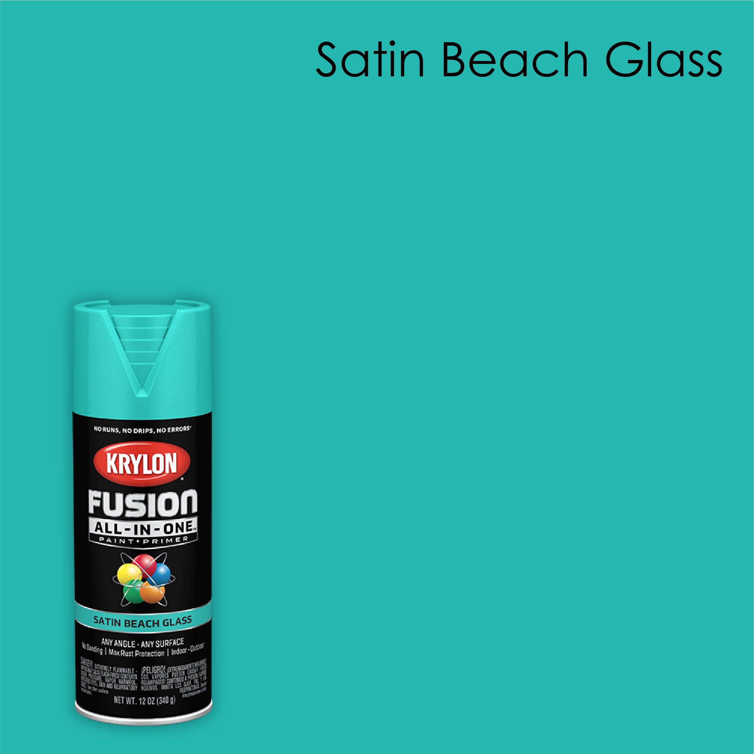 Krylon Fusion AllInOne Spray Paint, Satin, Beach Glass, 12 oz