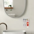 thumbnail image 6 of DODAMOUR 2 Pack Wall Mounted Toothbrush Holder, 2 Slots Toothbrush Storage Organizer with Lid, Self Adhesive Toothbrush Hanger with Toothpaste Holder for Bathroom (Clear), 6 of 6