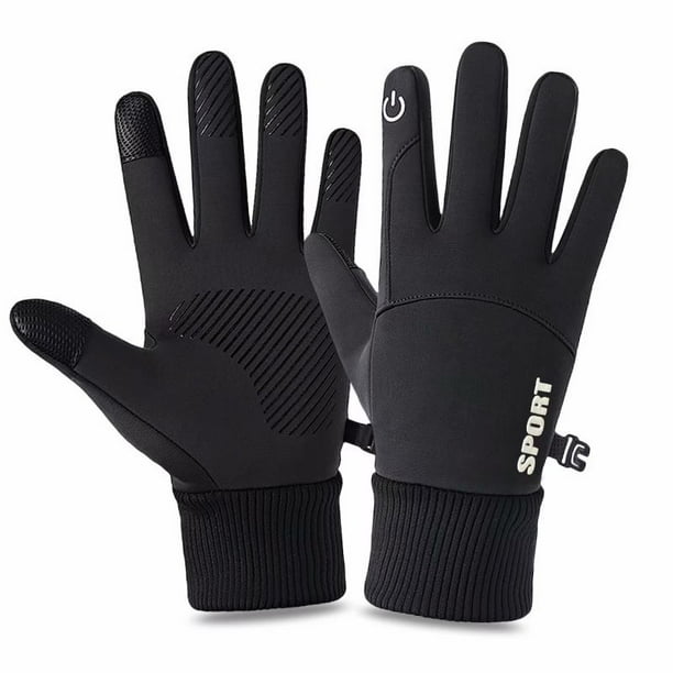Guantes deportivos al aire libre Pantalla táctil Hombres Conducir Motocicleta Guantes de snowboard Guantes de esquí antideslizantes Guantes de lana cálidos para hombres Mujeres Negro L JAMW Sencillez