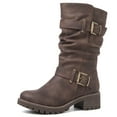 thumbnail image 3 of GLOBALWIN Mid Calf Dress Boots for Women Biker Boots Women Brown 10M, 3 of 8
