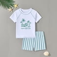 thumbnail image 2 of Akiihool Toddler Swim Boy Boys Swim Set - 2 Piece Quick Dry UPF50+ Sun Protection Kids Rash Guard Short Sleeve Swim Shirt and Boys Swim Trunks,Size 6-7 Years, 2 of 5