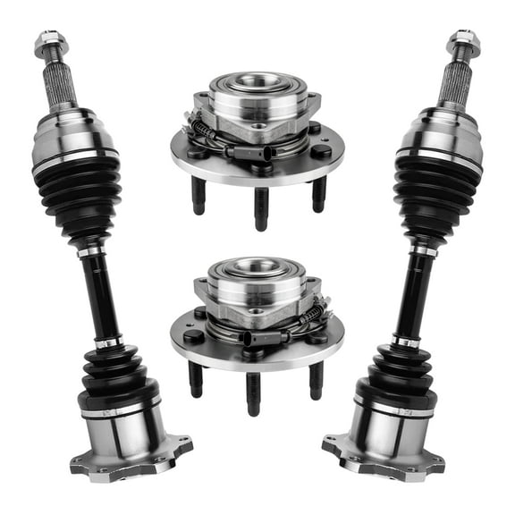 AutoShack Front Wheel Bearing Hubs CV Axles Kit Pair Replacement for 2007-2013 Chevrolet Silverado 1500 4WD 2007-2013 GMC Sierra 1500 4WD, AWD 2007-2014 Chevrolet Tahoe 4WD 6-Lug 6 HUB010400433