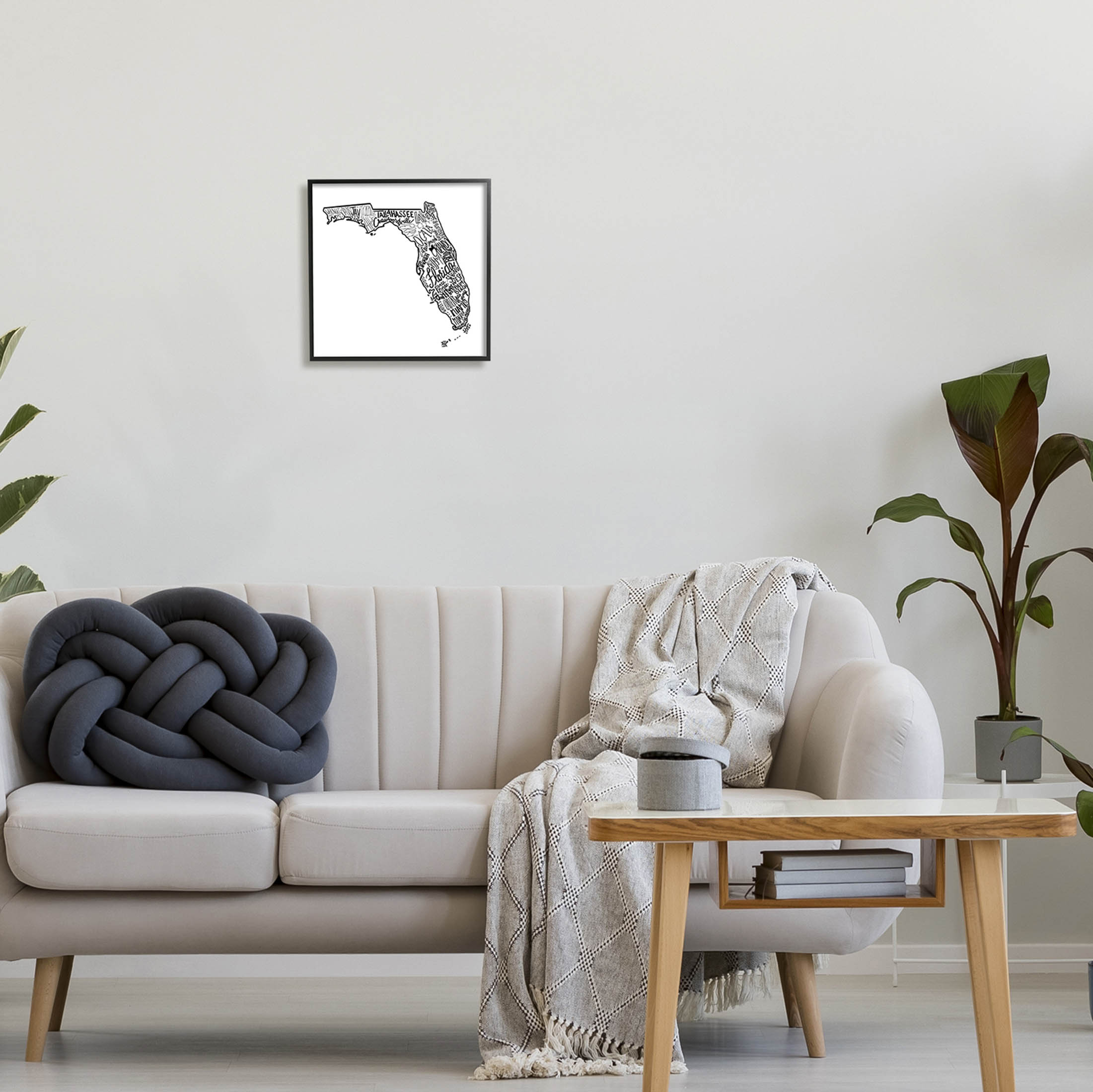 Stupell Industries Florida State Typography Cities Graphic Art Black Framed Art Print Wall Art, Design by The Saturday Evening Post