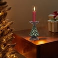 thumbnail image 4 of Kumdkd 6.1" Wood-Look Christmas Tree Candle Holder - Handcrafted Resin Centerpiece for Holiday Tables, Mantels & Gift Giving, 4 of 6