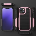 thumbnail image 2 of ELEHOLD for iPhone 13 2021 Fit Case, Military-Grade Dual Layer Raised Frame Screen & Camera Lens Protective Armor Hybrid PC+TPU Anti-Drop Shockproof Slim Rugged Case,Pink, 2 of 8
