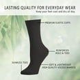 thumbnail image 2 of Womens Bamboo 6Pack Solid Crew Socks Seamless Toe Viscose BambooDress Calf Socks, 2 of 10