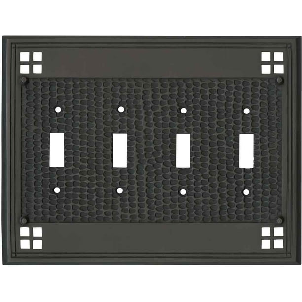Mission Classic Oil Rubbed Bronze 4 Toggle Light Switch Covers