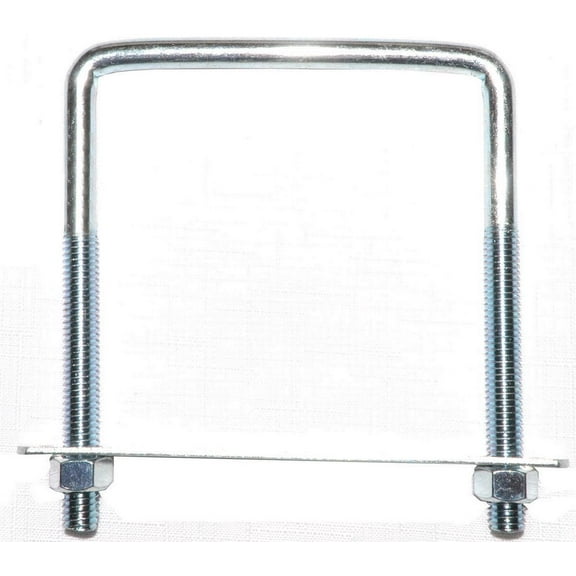 Prosource LR356 Square Bend U-Bolt, 3/8 in, 4 in W x 5 in L, Steel, Zinc Plated