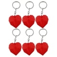 thumbnail image 1 of 6pcs Día de San Valentín Forma de corazón Llavero Colgantes PVC Llavero Bolsa Colgantes Red, 1 of 5