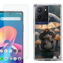 Phone Case for TCL K33 5G, with Screen Protector, by OneToughShield - Frog n Mushroom