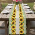 thumbnail image 4 of Sunflowers Table Runner 120 Inches, Farmhouse Green White Plaid Vintage Rustic Plants Bed Runner Dresser Scarves Tabletop for Indoor Outdoor Parties/Ceremony/Banquet, 13"x 120", 4 of 9