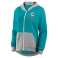 thumbnail image 2 of Women's Logo Athletic Aqua Miami Dolphins Hit It French Terry Full-Zip Hoodie, 2 of 3