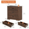 thumbnail image 6 of Small Dresser for Bedroom, 3 Drawer Dresser for Closet Organizers and Storage, Mid Century Modern Dresser for Living Room, Hallway, Rustic Brown, 6 of 7