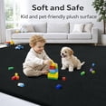 thumbnail image 2 of Buganda Soft Area Rugs, Low Pile Area Rug for Living Room Bedroom, Non Slip Washable Decor Carpet, 5'x8', Black, 2 of 6