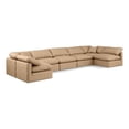 thumbnail image 1 of Meridian Furniture Indulge 234" Vegan Leather U-Shaped Modular Sectional in Tan, 1 of 9