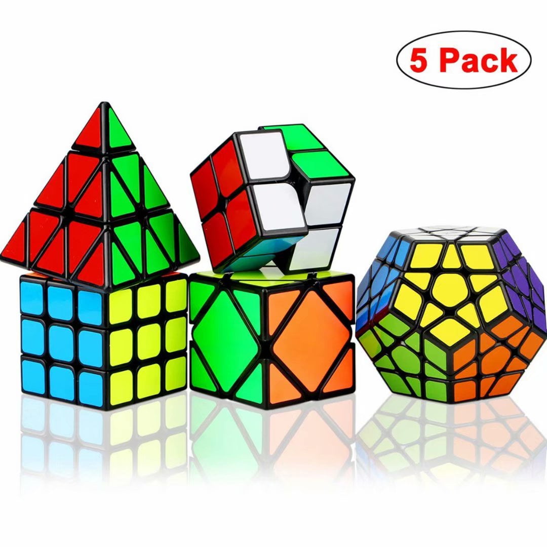5-Packed Magic cube 3x3 2x2 Pyraminx Megaminx Speed Cube Sets Puzzle New 