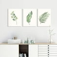 thumbnail image 2 of Canvas Wall Art Modern green plant series Wall Art Prints Watercolor green leaves poster and print canvas oil painting Wall Prints Framed for Bathroom Living Room Home Office Kitchen Wall Décor, 2 of 6