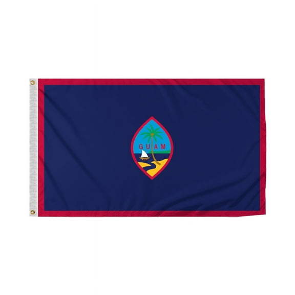 Promopatriot Guam Country Flag 3x5 Ft Outdoor Nylon Double Stitched Edges Canvas Header Brass Grommets 3'x5' Guam